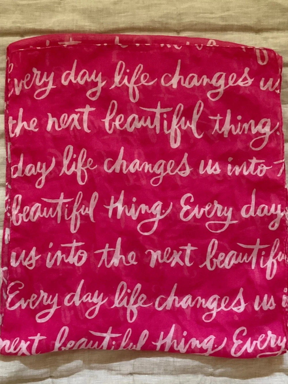 Hallmark Scarf Script  Everyday Life Changes Us Into The Next Beautiful Thing